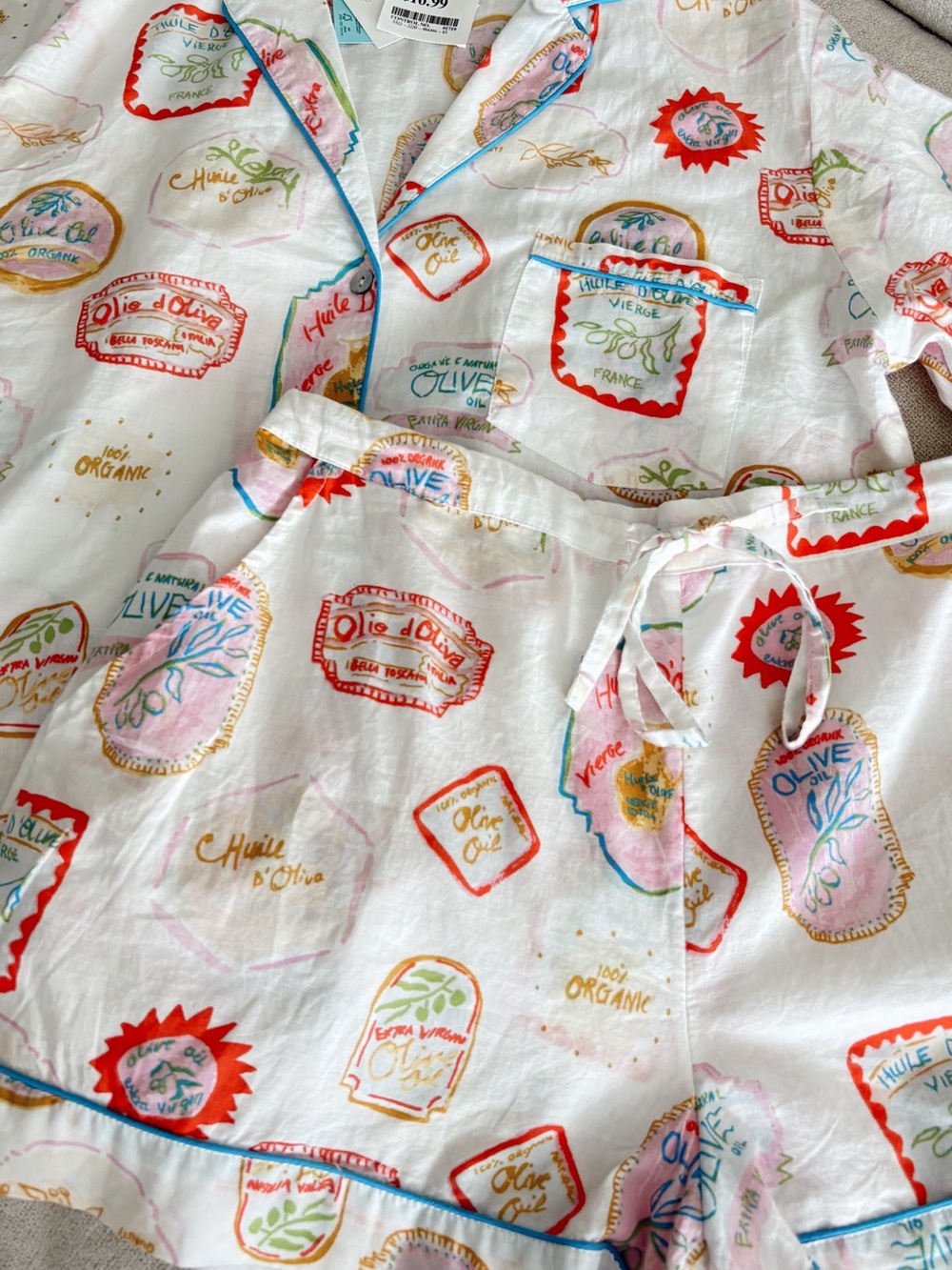Marshalls White Multicolor Printed Pajama Short Set
